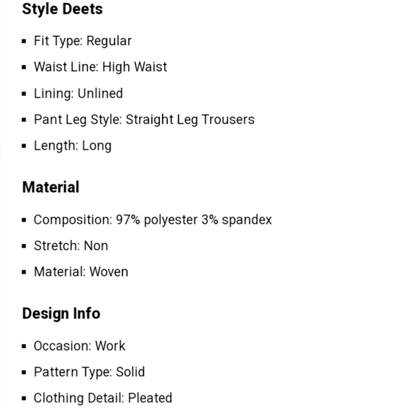 CIDER-(Black)High Waist Pleated Wide Leg Pants- Medium - Picture 9 of 10